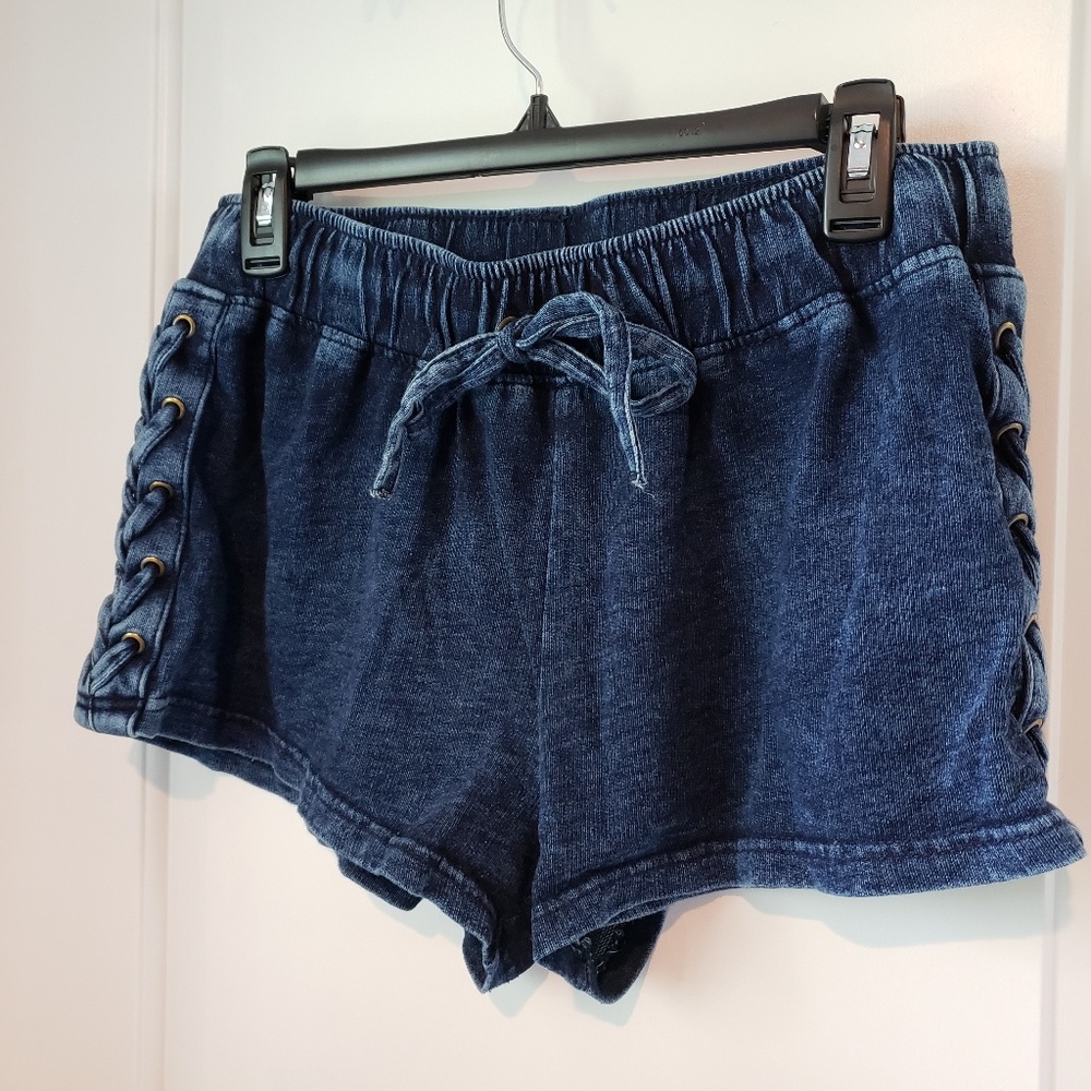 Vanilla Star Cotton Faux Jean Shorts - Large